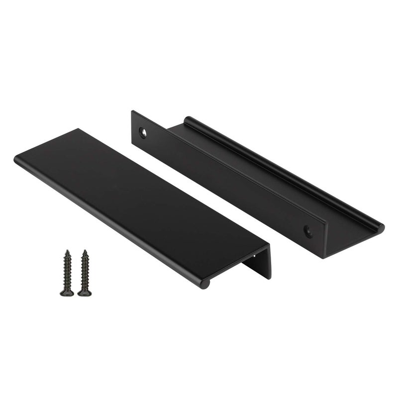Peaha 10 Pack Kitchen Cabinet Handles 5 inch Black Pulls for Dresser Drawers Door Edge Finger Pull Aluminum Alloy Hardware - Image 1